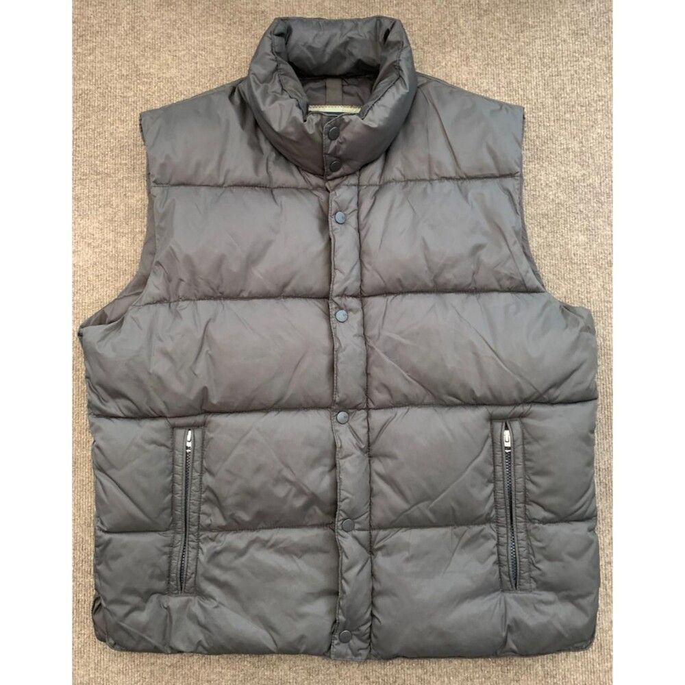 Vintage Old Navy Puffer Vest Mens L Quilted Nylon Snap Zip Outdoor Warm-Up